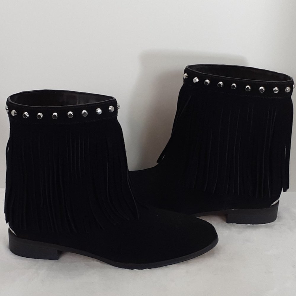 Michael Kors Billy Suede Studded Fringed Bootie - NWOB